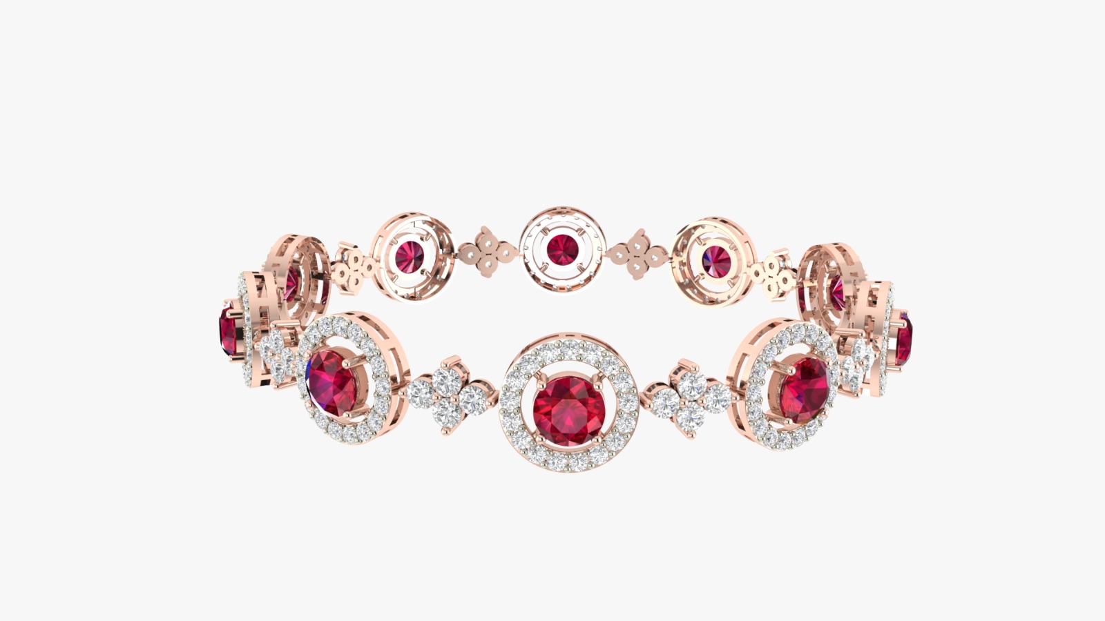 Ruby Halo Statement Bangles - Aranya Diamonds