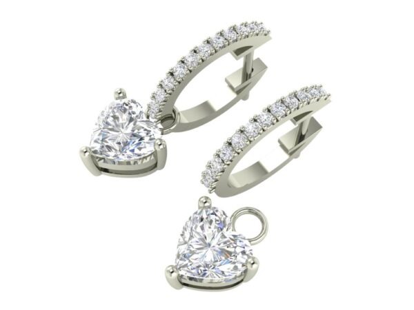 Heart Diamond Stud Earrings
